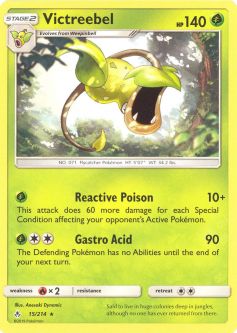 Pokemon Card - Sun & Moon Unbroken Bonds 15/214 - VICTREEBEL (rare)