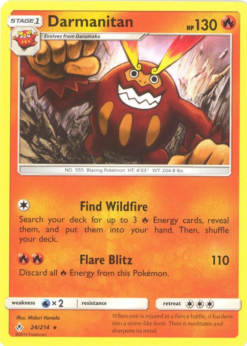 Pokemon Card - S&M: Unbroken Bonds 24/214 - DARMANITAN (rare):  BBToyStore.com - Toys, Plush, Trading Cards, Action Figures & Games online  retail store shop sale