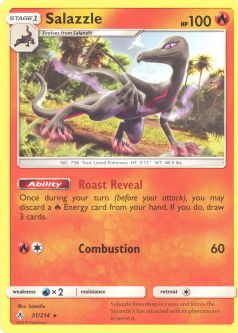 Pokemon Card - Sun & Moon Unbroken Bonds 31/214 - SALAZZLE (rare)