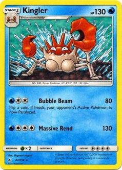 Pokemon Card - S&M: Unbroken Bonds 47/214 - KINGLER (rare)