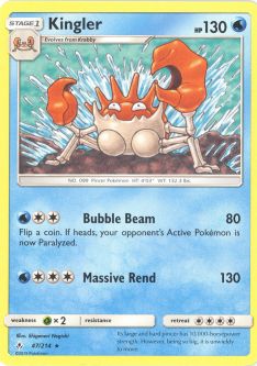 Pokemon Card - Sun & Moon Unbroken Bonds 49/214 - SEAKING (rare)