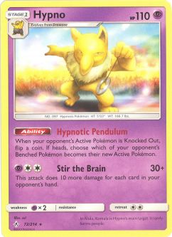 Pokemon Card - S&M: Unbroken Bonds 72/214 - HYPNO (rare)