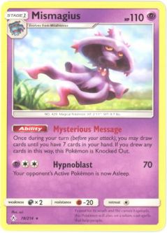 Pokemon Card - Sun & Moon Unbroken Bonds 78/214 - MISMAGIUS (rare)