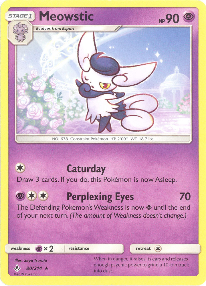 Pokemon Card - S&M: Unbroken Bonds 80/214 - MEOWSTIC (rare