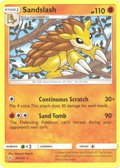 Pokemon Card - Sun & Moon Unbroken Bonds 84/214 - SANDSLASH (rare)