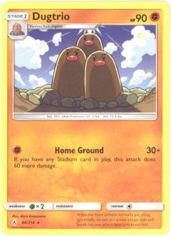 Pokemon Card - S&M: Unbroken Bonds 86/214 - DUGTRIO (rare)