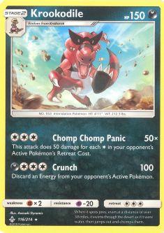 Pokemon Card - Sun & Moon Unbroken Bonds 116/214 - KROOKODILE (rare)