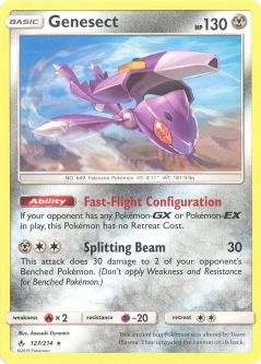 Pokemon Card - Sun & Moon Unbroken Bonds 127/214 - GENESECT (rare)