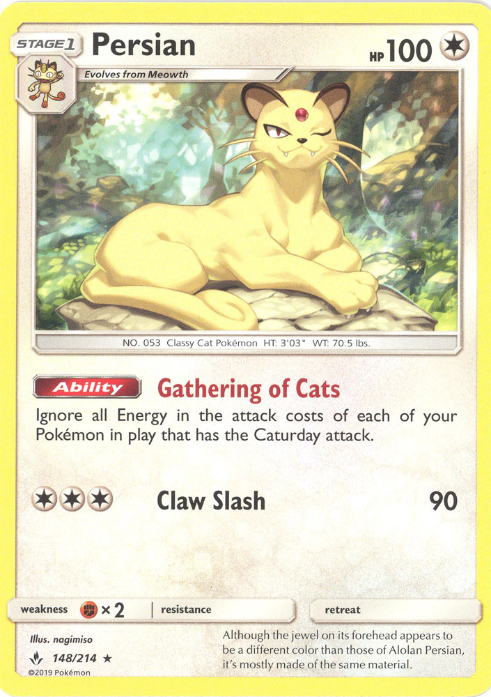 alolan persian pokemon card Persian (126/181) [Sun & Moon: Team Up] – Pokemon Plug main image 0