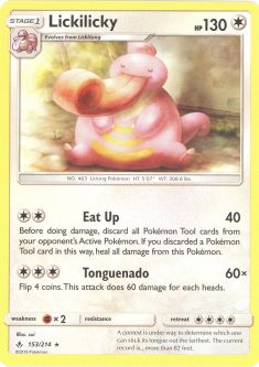 Pokemon Card - S&M: Unbroken Bonds 153/214 - LICKILICKY (rare)