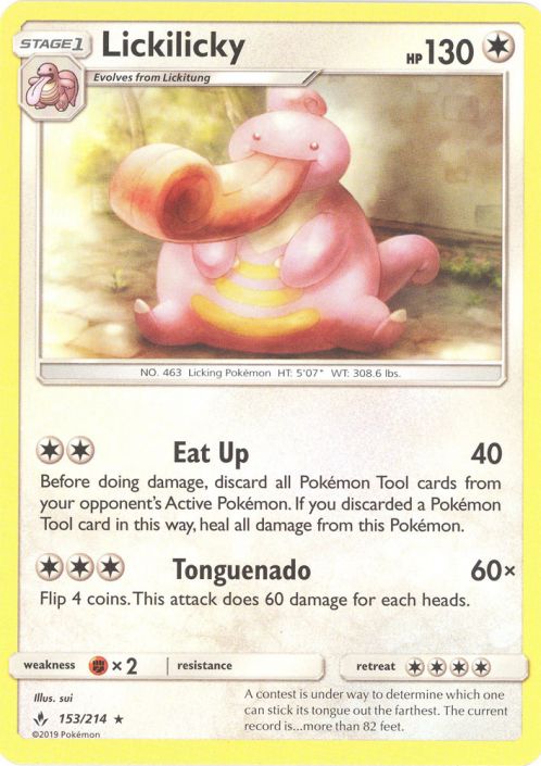 Pokemon Card - S&M: Unbroken Bonds 153/214 - LICKILICKY