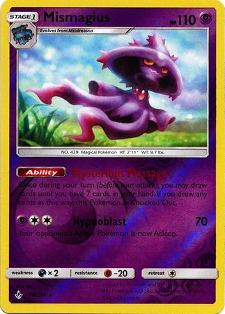 Pokemon Card - S&M: Unbroken Bonds 78/214 - MISMAGIUS (reverse holo)