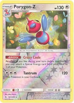 Pokemon Card - Sun & Moon Unbroken Bonds 157/214 - PORYGON-Z (REVERSE holo-foil)