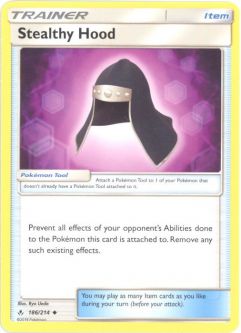 Pokemon Card - Sun & Moon Unbroken Bonds 186/214 - STEALTHY HOOD (uncommon)