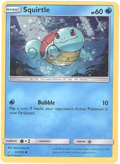 Pokemon Card - S&M: Unbroken Bonds 33/214 - SQUIRTLE (holo-foil promo)