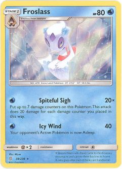 Pokemon Card - Sun & Moon Unified Minds 38/236 - FROSLASS (holo-foil)