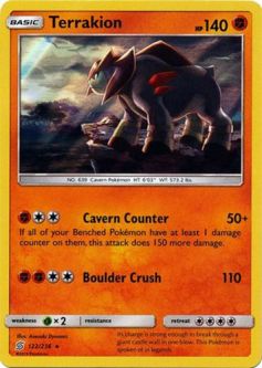 Pokemon Card - Unified Minds 122/236 - TERRAKION (holo-foil)