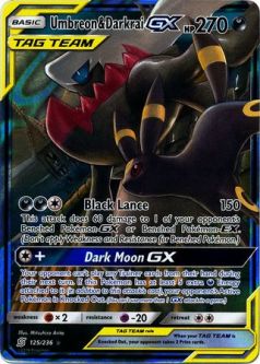 Pokemon Card - Unified Minds 125/236 - UMBREON & DARKRAI GX (holo-foil)