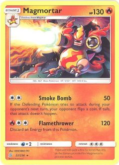 Pokemon Card - Sun & Moon Unified Minds 22/236 - MAGMORTAR (rare)