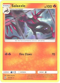Pokemon Card - Sun & Moon Unified Minds 34/236 - SALAZZLE (rare)