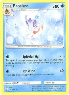 Pokemon Card - Sun & Moon Unified Minds 38/236 - FROSLASS (Theme Deck rare)