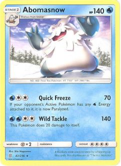 Pokemon Card - Sun & Moon Unified Minds 42/236 - ABOMASNOW (rare)