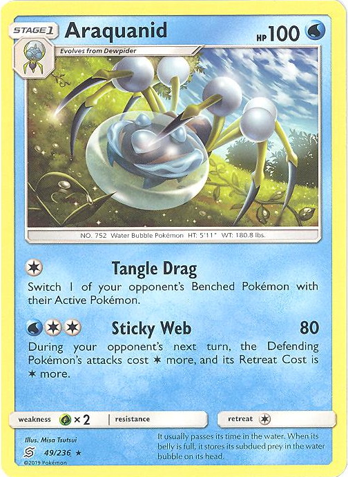 Pokemon Card - S&M: Unified Minds 49/236 - ARAQUANID (rare