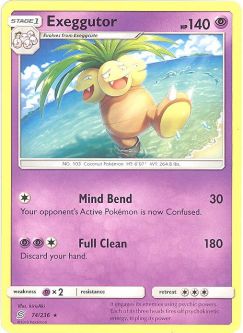 Pokemon Card - Sun & Moon Unified Minds 74/236 - EXEGGUTOR (rare)
