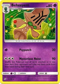 Pokemon Card - S&M: Unified Minds 91/236 - BEHEEYEM (rare)