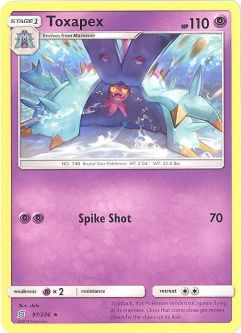 Pokemon Card - S&M: Unified Minds 97/236 - TOXAPEX (rare)
