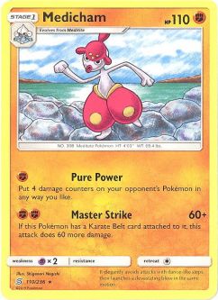 Pokemon Card - Sun & Moon Unified Minds 110/236 - MEDICHAM (rare)