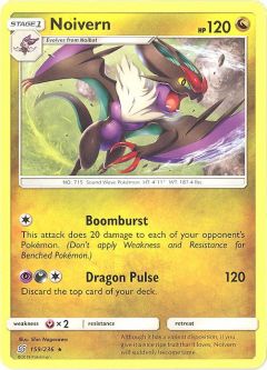 Pokemon Card - Sun & Moon Unified Minds 159/236 - NOIVERN (rare)