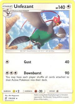 Pokemon Card - S&M: Unified Minds 176/236 - UNFEZANT (rare)