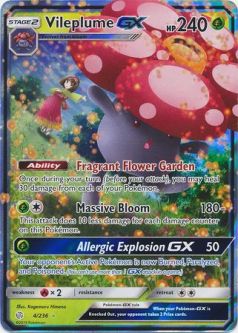 Pokemon Card - Cosmic Eclipse 4/236 - VILEPLUME GX (holo-foil)