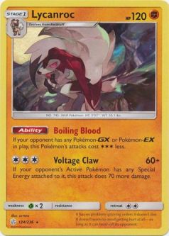 Pokemon Card - Cosmic Eclipse 124/236 - LYCANROC (holo-foil)