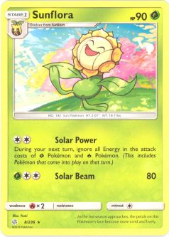 Pokemon Card - Sun & Moon Cosmic Eclipse 8/236 - SUNFLORA (rare)