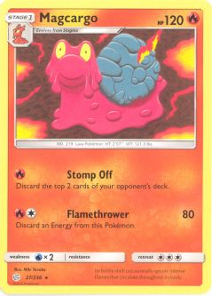 Pokemon Card - Sun & Moon Cosmic Eclipse 27/236 - MAGCARGO (rare)