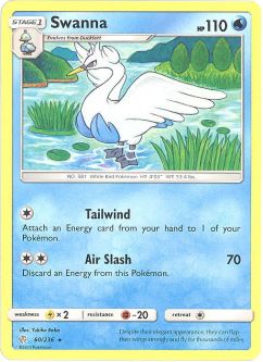Pokemon Card - S&M: Cosmic Eclipse 60/236 - SWANNA (rare)
