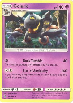 Pokemon Card - S&M: Cosmic Eclipse 90/236 - GOLURK (rare)