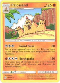 Pokemon Card - Sun & Moon Cosmic Eclipse 127/236 - PALOSSAND (rare)
