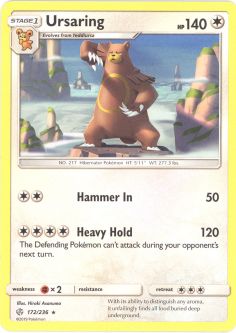 Pokemon Card - S&M: Cosmic Eclipse 172/236 - URSARING (rare)