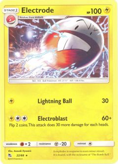 Pokemon Card - Hidden Fates 22/68 - ELECTRODE (rare)