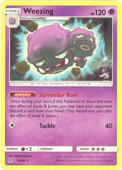 Pokemon Card - Hidden Fates 29/68 - WEEZING (rare)