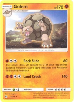 Pokemon Card - Hidden Fates 35/68 - GOLEM (rare)