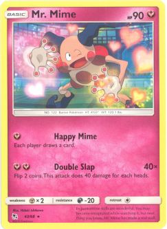 Pokemon Card - Sun & Moon Hidden Fates 43/68 - MR. MIME (rare)