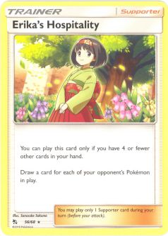 Pokemon Card - Sun & Moon Hidden Fates 56/68 - ERIKA'S HOSPITALITY (rare)