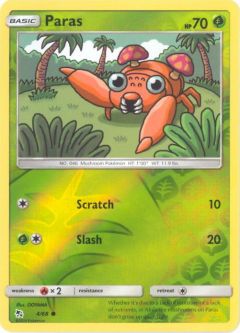 Pokemon Card - Hidden Fates 4/68 - PARAS (reverse holo)