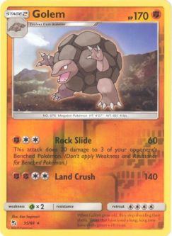 Pokemon Card - Hidden Fates 35/68 - GOLEM (reverse holo)