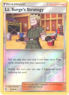 Pokemon Card - Hidden Fates 60/68 - LT. SURGE'S STRATEGY (reverse holo)