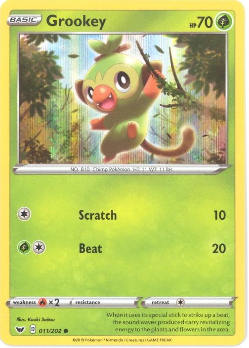 Pokemon TCG Black Star Promo Grookey #SWSH070 Holofoil Promo Card 